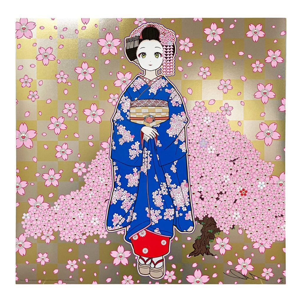 [2024.10.28b] Maiko in Kyoto, Cherry Blossoms on Blue