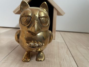 Muebon - F-14 (2018) Brass Sculpture with Birdhouse - Image 4