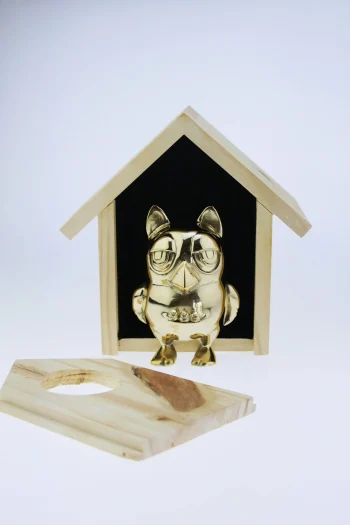 Muebon - F-14 (2018) Brass Sculpture with Birdhouse - Image 3